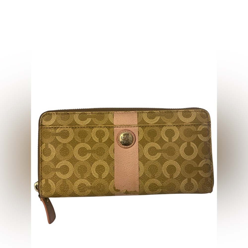 Coach Tan and Pink Women's Wallet